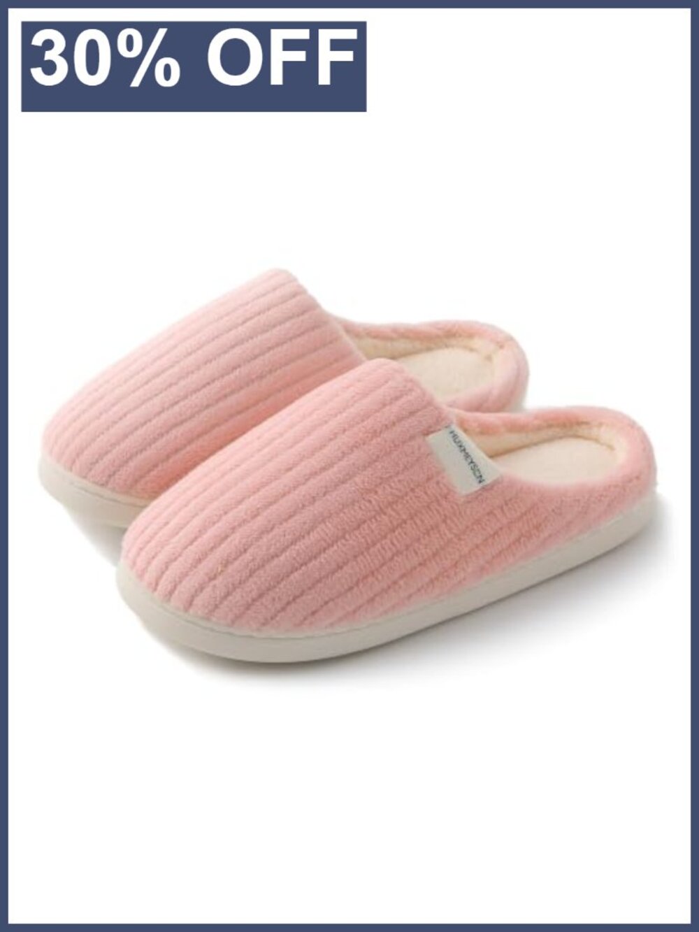 Warm Memory Foam House Slippers with Anti-Skid Rubber Sole